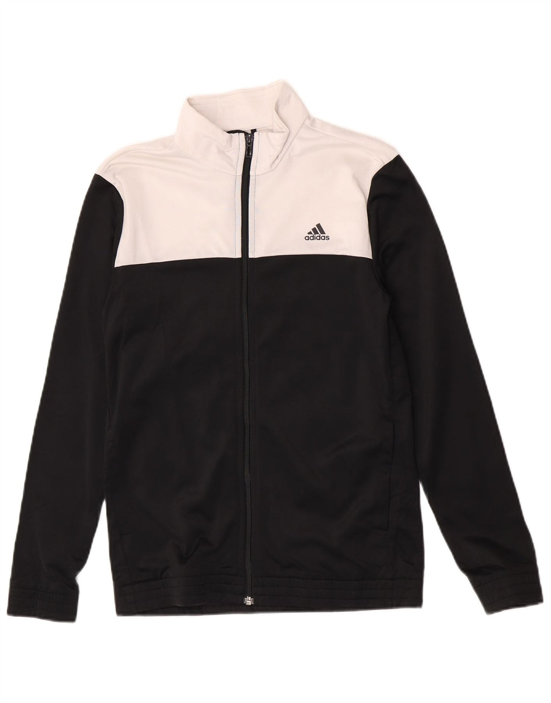 Jachetă de top pentru trening anti-vânt pentru băieți Adidas 14-15 ani, negru, color block