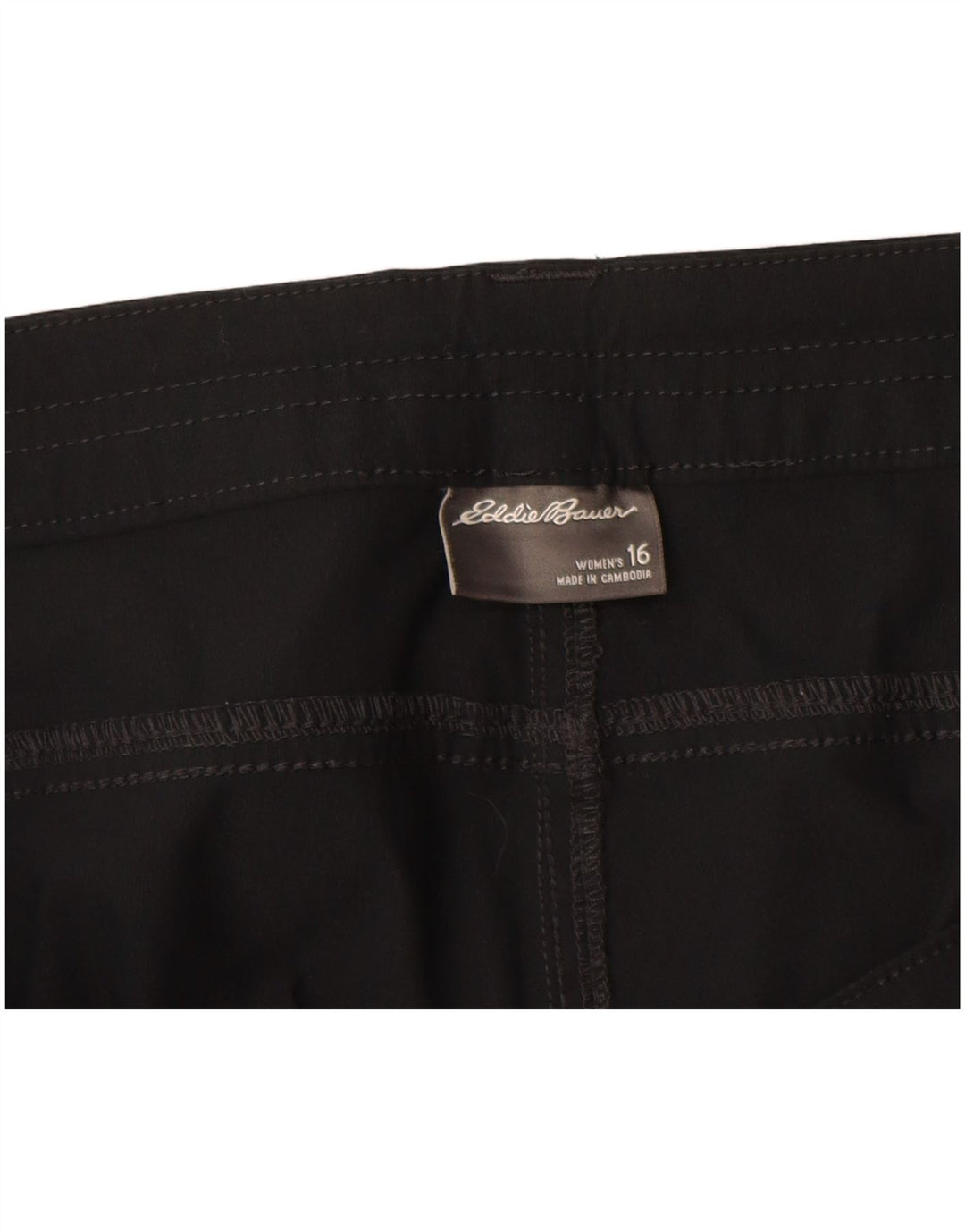 Pantaloni capri cargo pentru femei Eddie Bauer US 16 2XL W38 L21 Nylon negru