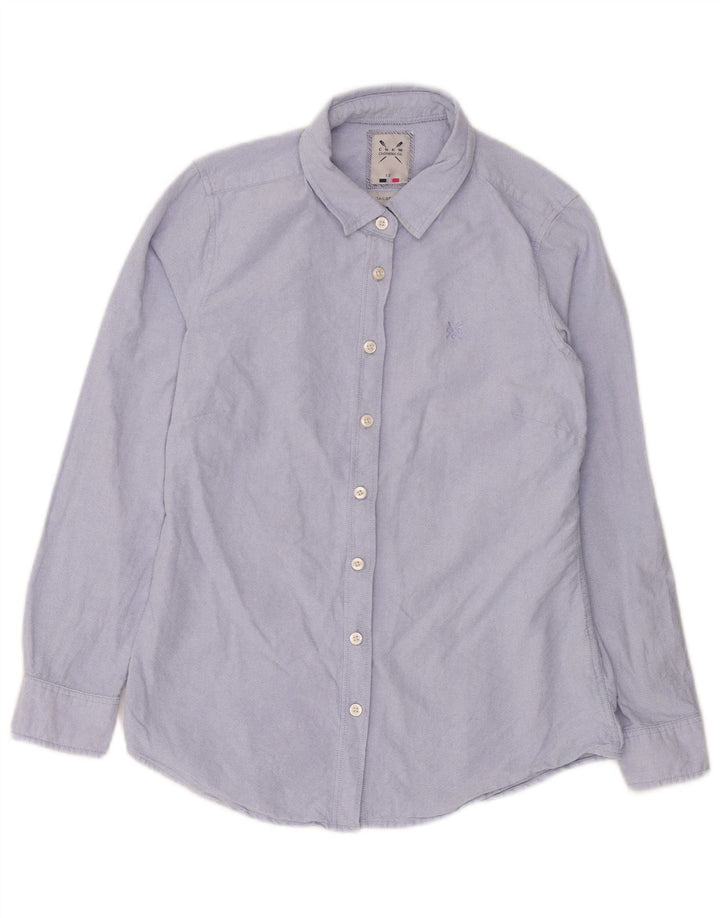 Crew Clothing Cămașă croită pentru femei UK 12 Bumbac albastru mediu