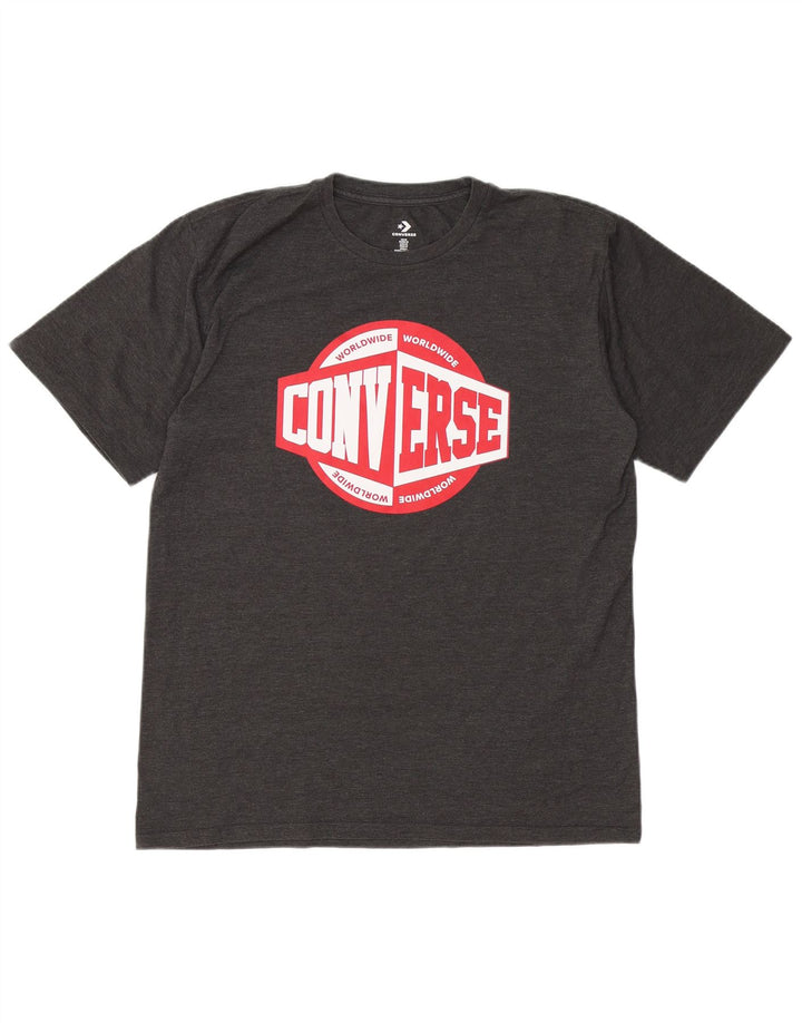 Tricou grafic CONVERSE pentru bărbați Top Medium Gri