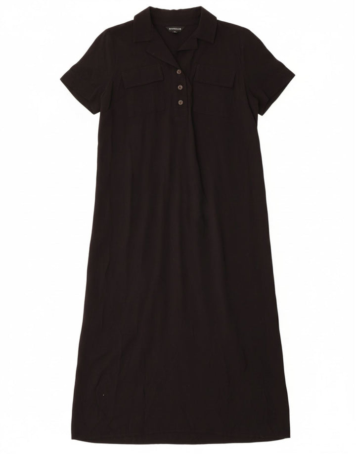 WHISTLES Womens Maxi Dress UK 12 Medium  Black Viscose