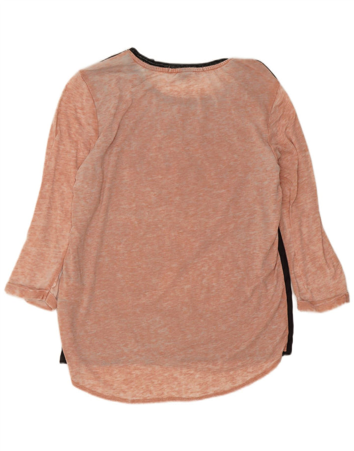 Top cu grafic pentru femei Scotch & Soda cu mâneci 3/4 Mărimea 1, negru, mic, bloc de culoare