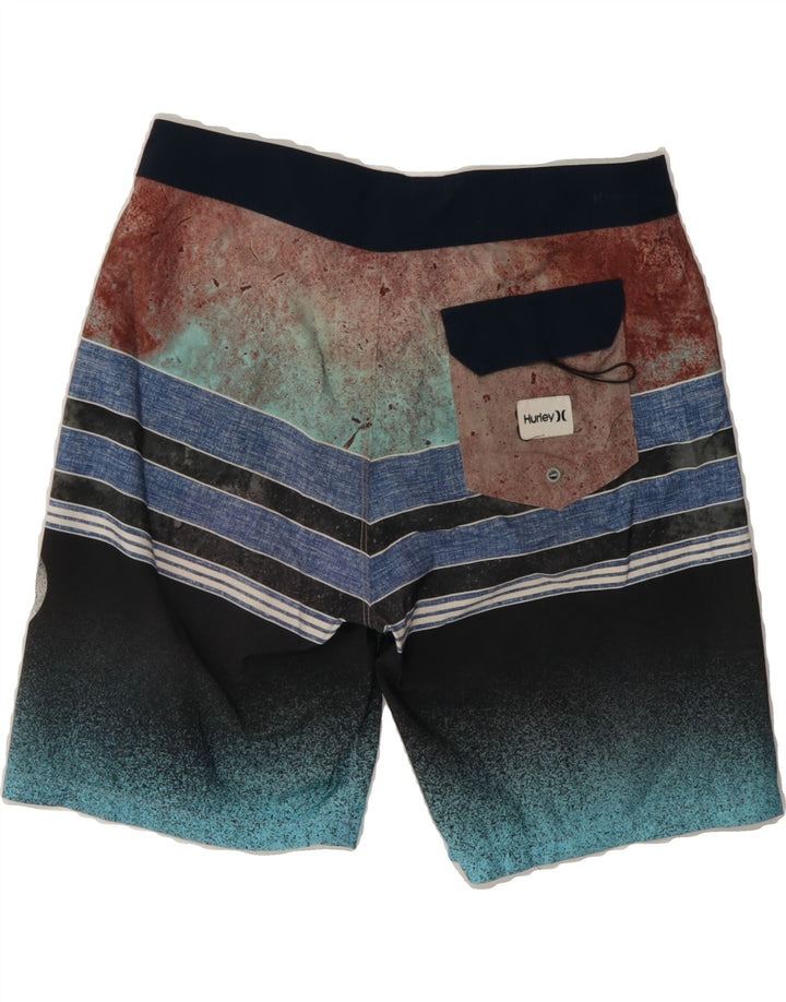HURLEY Mens Swimming Shorts XS  Multicoloured Striped Polyester Vintage Hurley and Second-Hand Hurley from Messina Hembry 