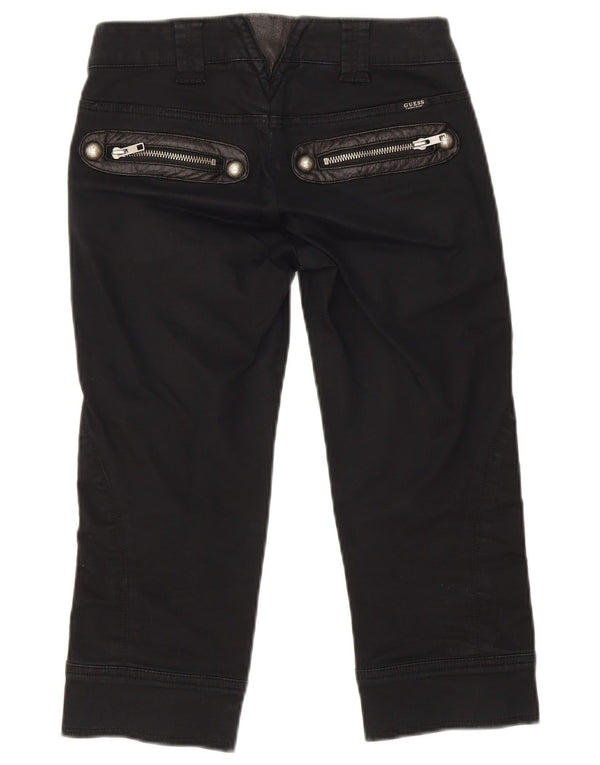 Blugi Capri Guess cu talie joasă pentru femei W25 L16 bumbac negru