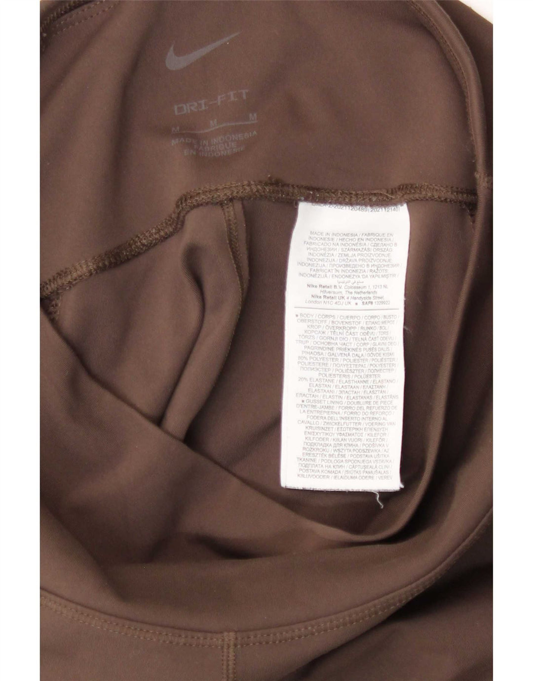 Leggings Nike Dri Fit pentru femei UK 12 Poliester maro mediu