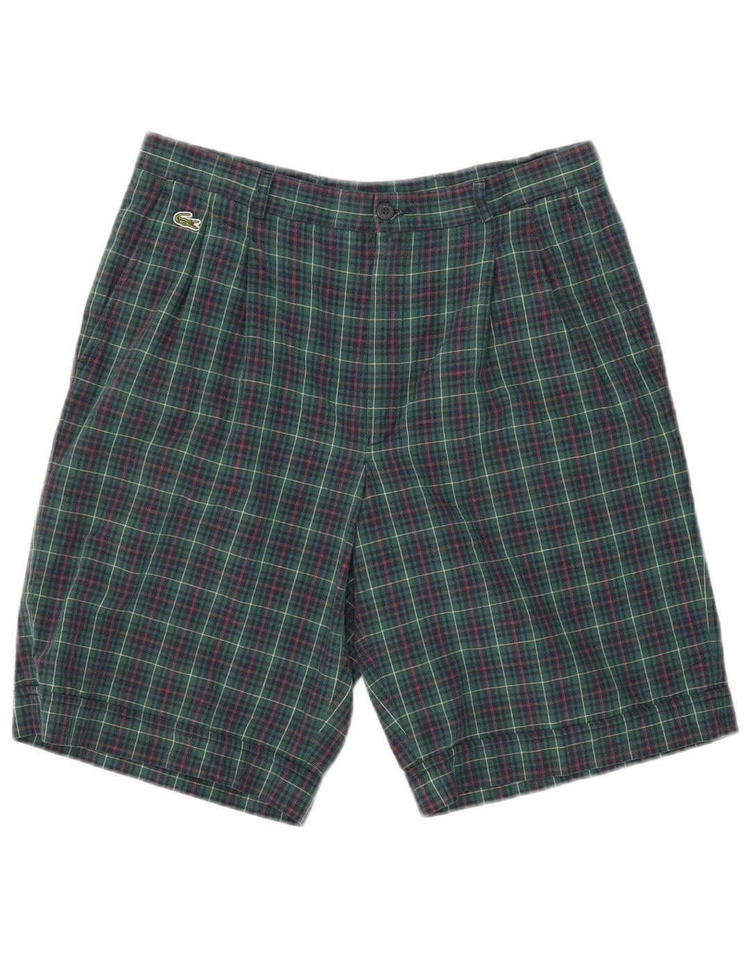 Pantaloni scurți Lacoste Pegged Chino Mărimea 42 Medium W31 Green Check Bumbac