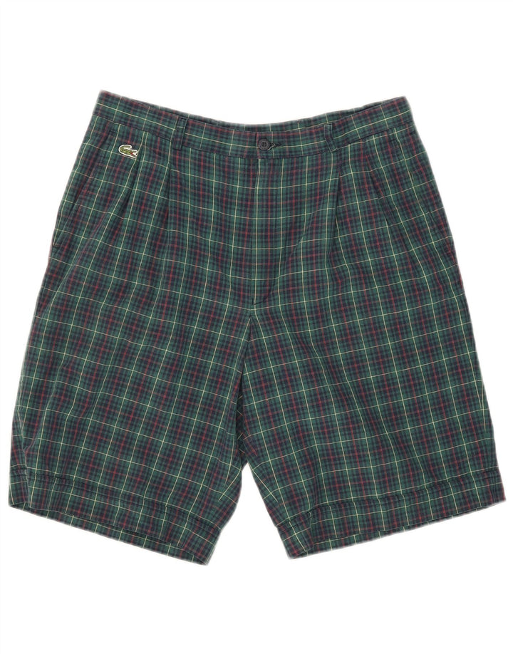 Pantaloni scurți Lacoste Pegged Chino Mărimea 42 Medium W31 Green Check Bumbac