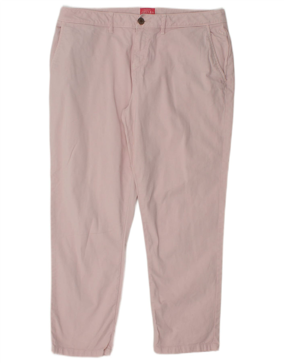 Pantaloni chino conici pentru femei JOULES UK 14 mare L32 L25 bumbac roz