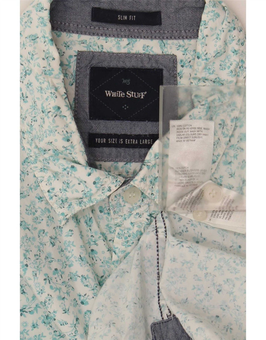 Cămașă Slim Fit pentru bărbați White Stuff, bumbac floral XL