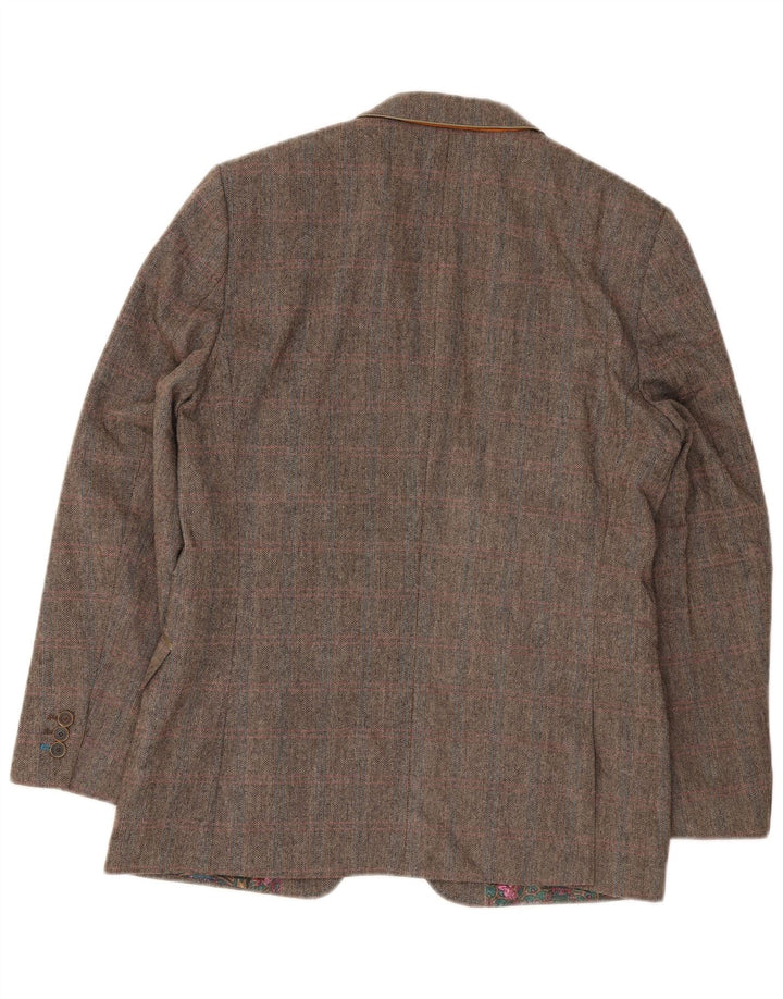 Jachetă blazer Ted Baker pentru bărbați, cu croială obișnuită, UK 40 Large Brown Herringbone