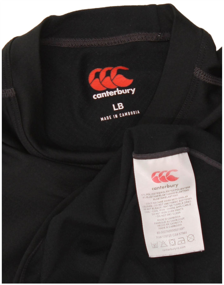 Top grafic Canterbury pentru femei cu mânecă lungă UK 14 Poliester negru mare