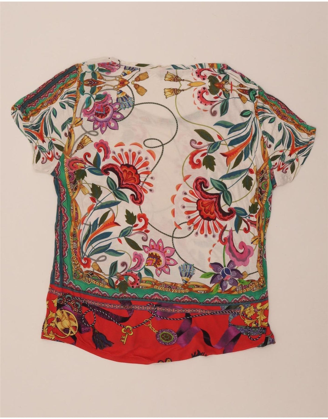 DESIGUAL Tricou grafic pentru femei Top UK 20 2XL Multicolor Floral Viscose