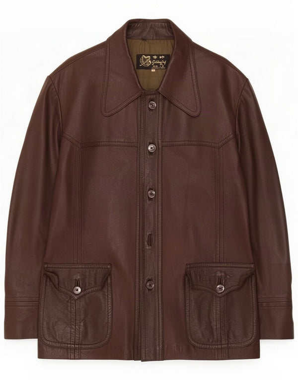 Golden Leaf Jachetă din piele pentru bărbați UK 38 Medium Brown