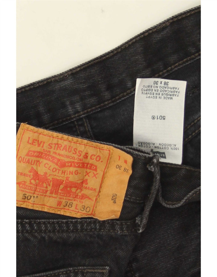 Blugi drepti pentru bărbați Levi's 501 W38 L30 bumbac negru