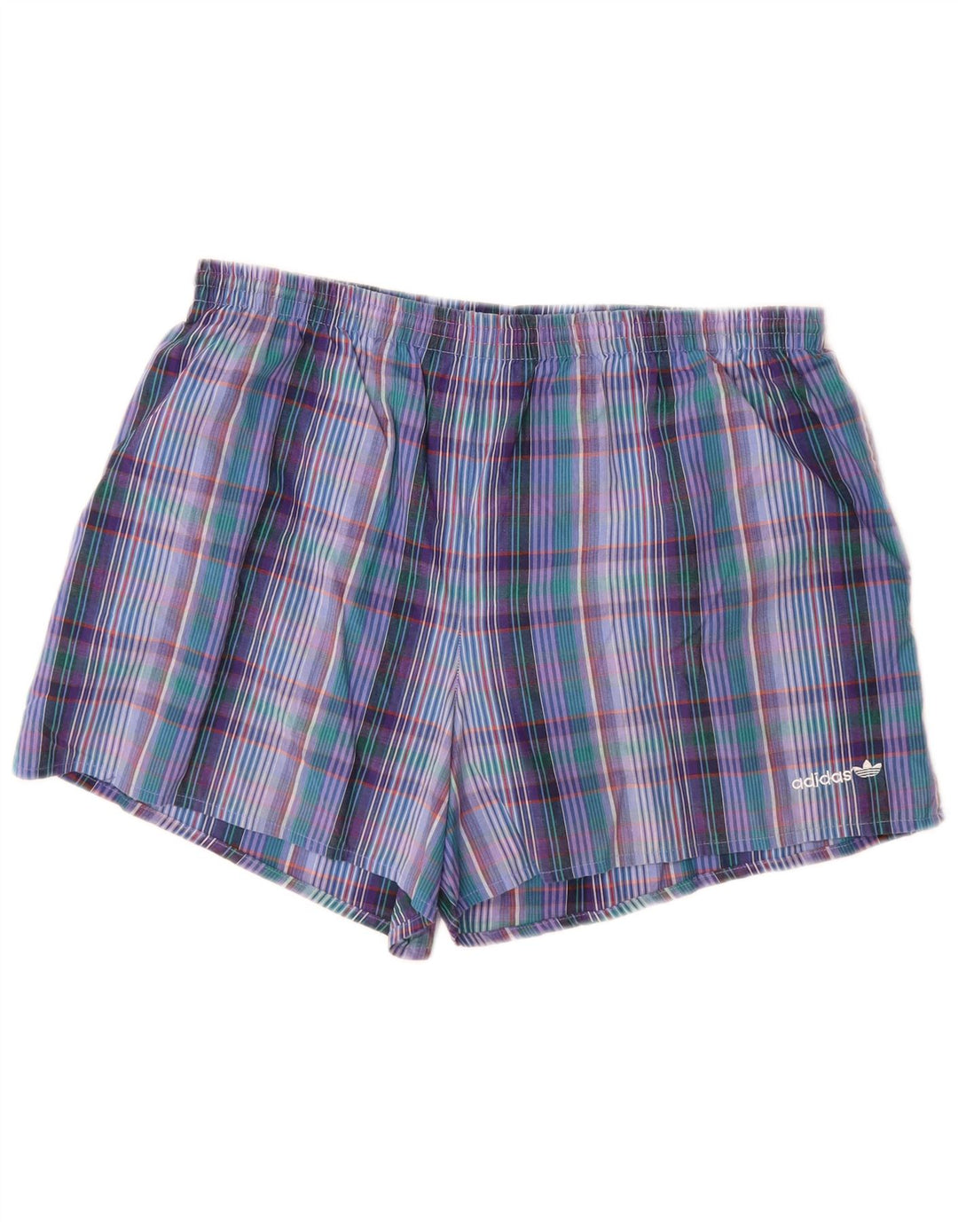 Pantaloni scurți de înot ADIDAS pentru bărbați, bumbac cu carouri mari, albastre