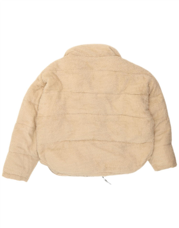 Jachetă din lână căptușită supradimensionată pentru femei Urban Outfitters UK 14 Bej mediu