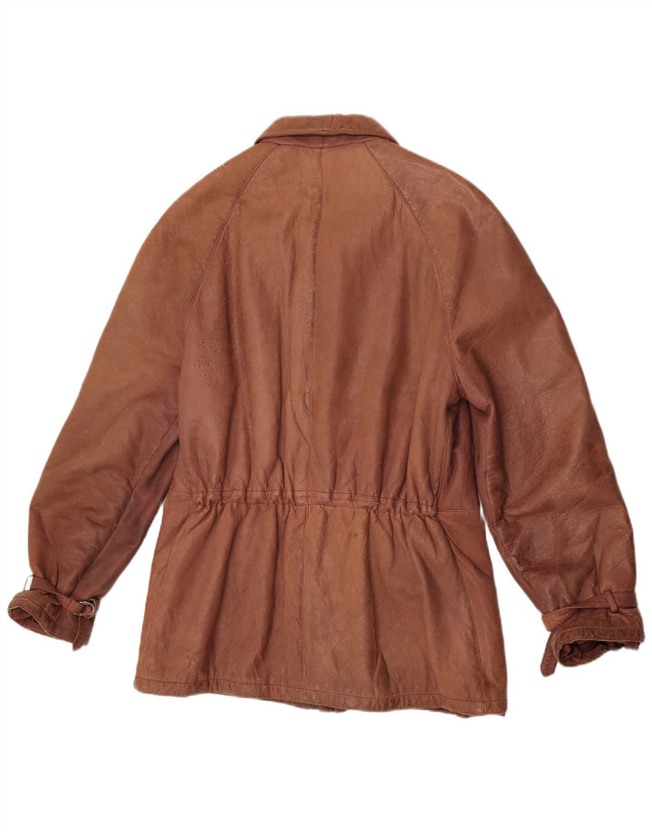 Geacă de piele vintage pentru femei IT 52 2XL maro