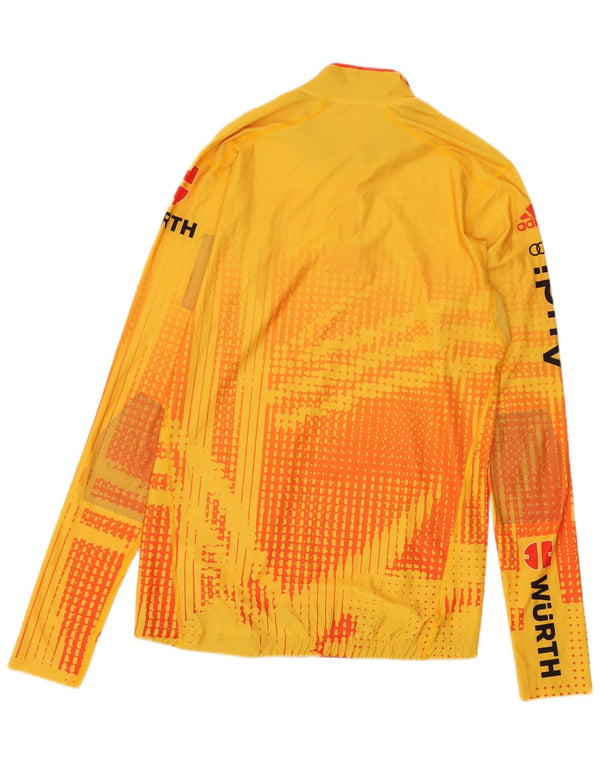 Top de trening ADIDAS cu pulover grafic pentru bărbați UK 40/42 Medium Yellow Tie Dye
