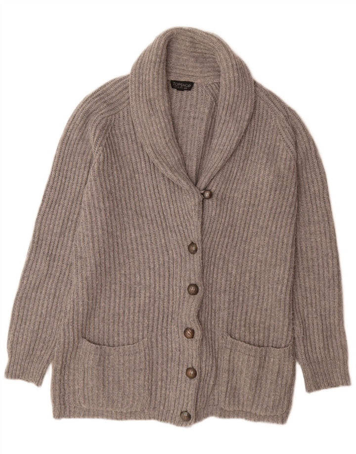 Topshop Pulover cardigan supradimensionat pentru femei UK 8 Small Gri Acrilic