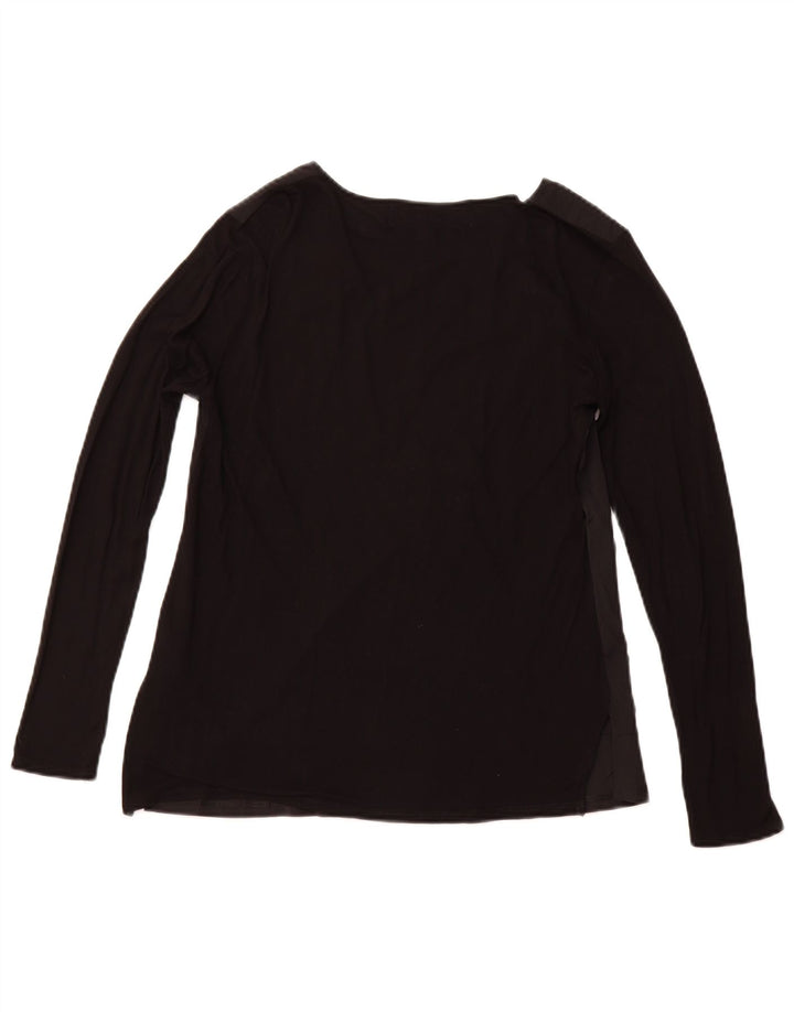 DESIGUAL Top grafic pentru femei cu mânecă lungă UK 14 mare, negru, floral, viscoză