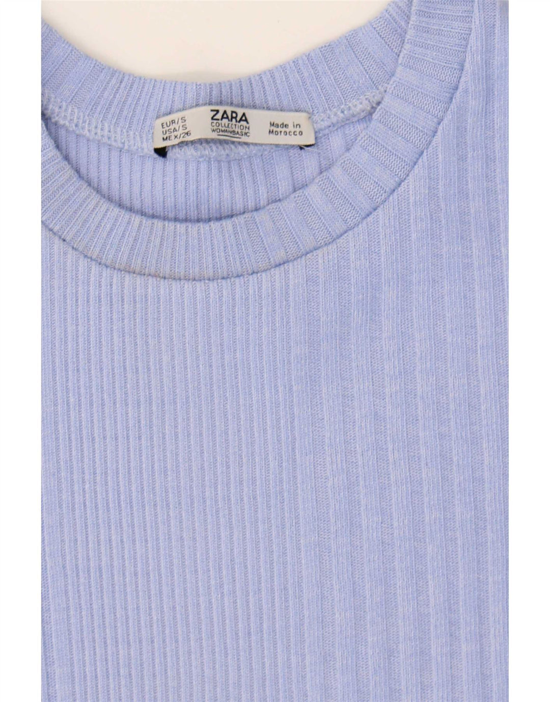 Bluză asimetrică Crop pentru femei Zara UK 8 Small Blue