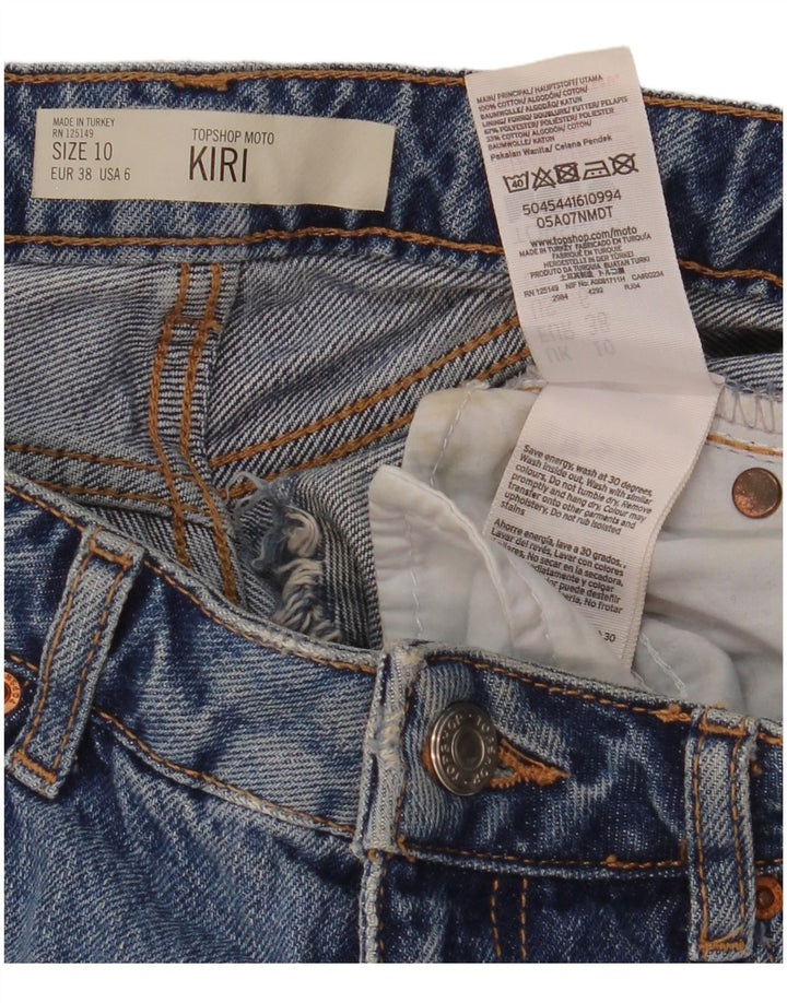 TOPSHOP Pantaloni scurți Kiri Denim pentru femei UK 10 Small W28 Poliester albastru