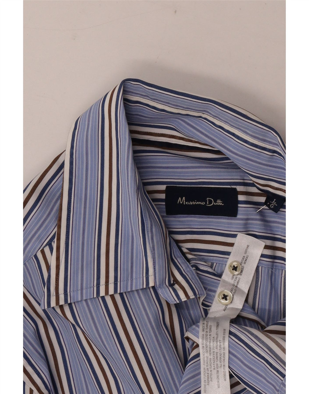 Cămașă Massimo Dutti pentru bărbați, bumbac cu dungi albastre mari
