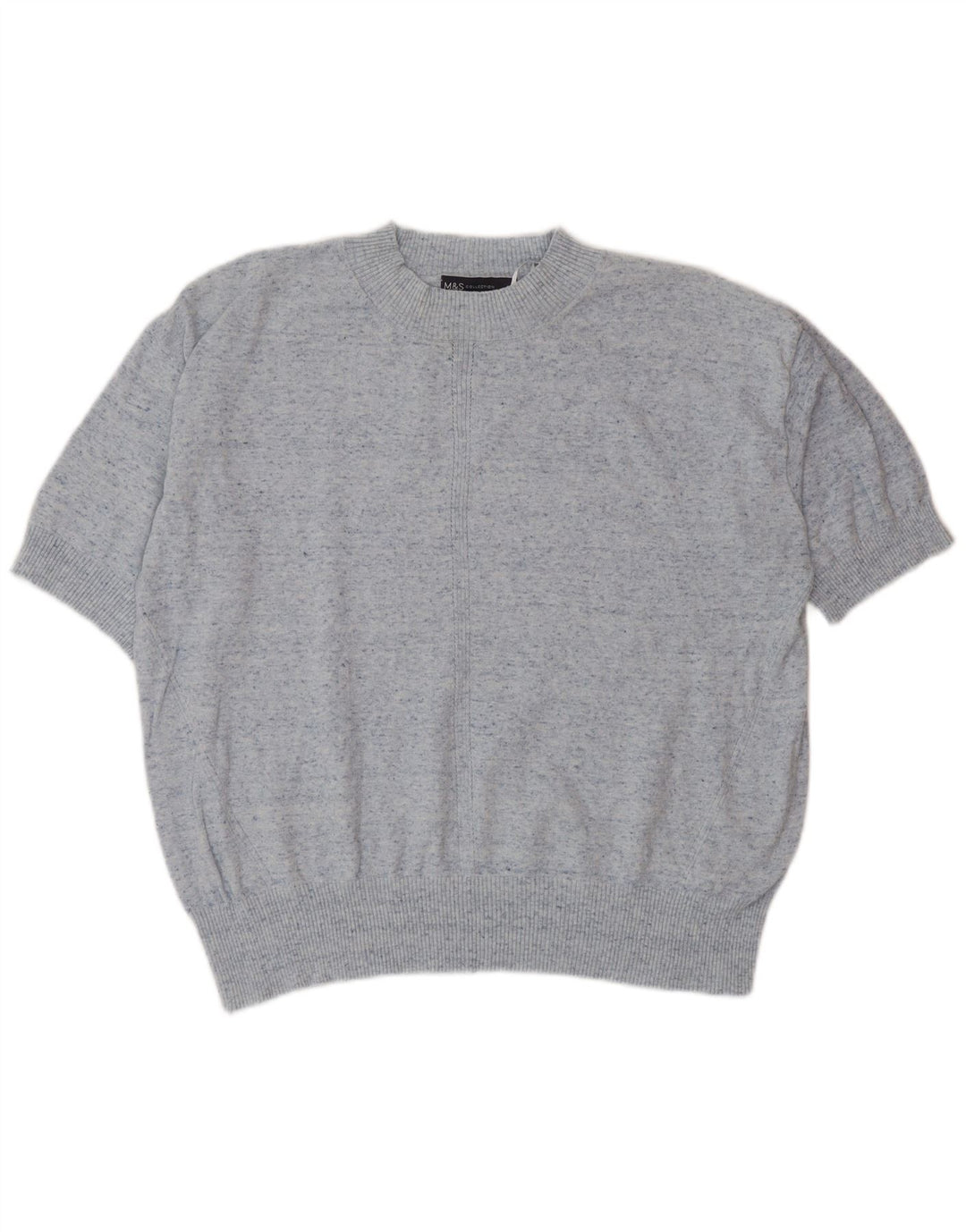 Pulover pentru femei Marks & Spencer cu decolteu triplu UK 14 Medium Blue Flecked