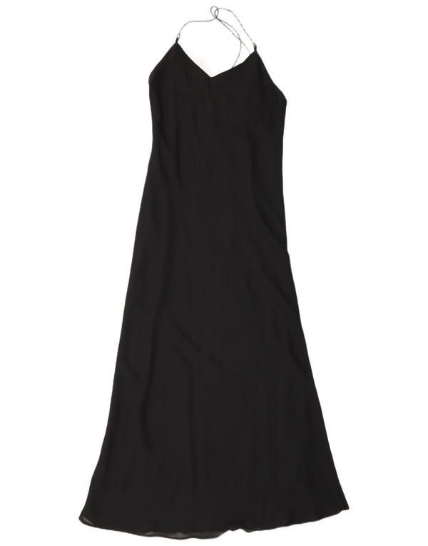 Rochie Vintage pentru femei Maxi Halter UK 10 Poliester negru mic