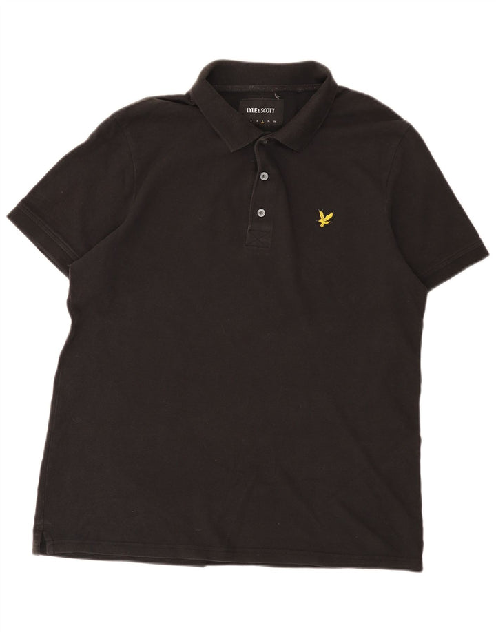 Tricou polo pentru bărbați Lyle & Scott, bumbac negru mare