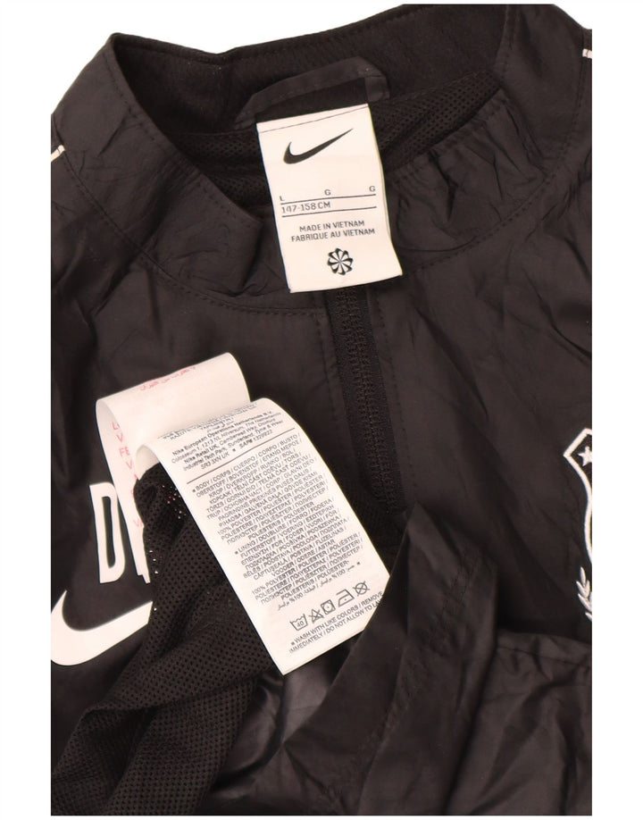 Jachetă de ploaie grafică Nike pentru băieți 12-13 ani, mare, negru, poliester