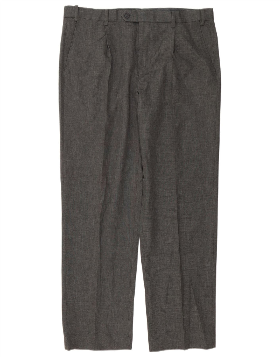 MARKS & SPENCER Pantaloni de costum pentru bărbați, cu tăiere obișnuită, L36 L31, poliester gri