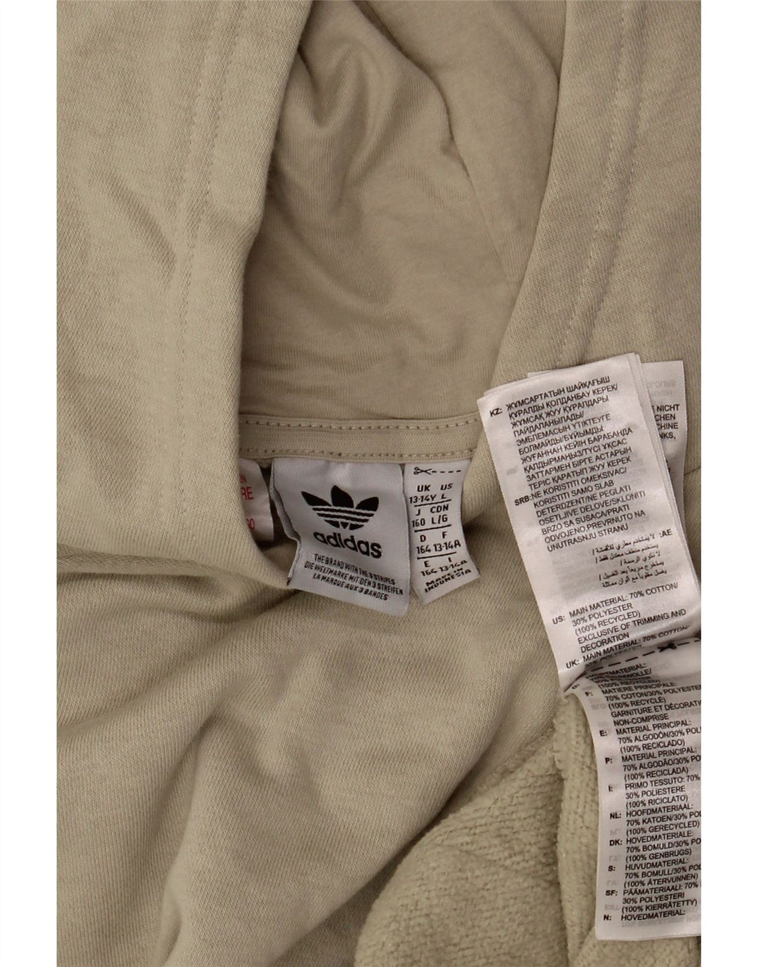 Pulover ADIDAS pentru băieți 13-14 ani, bej, bumbac