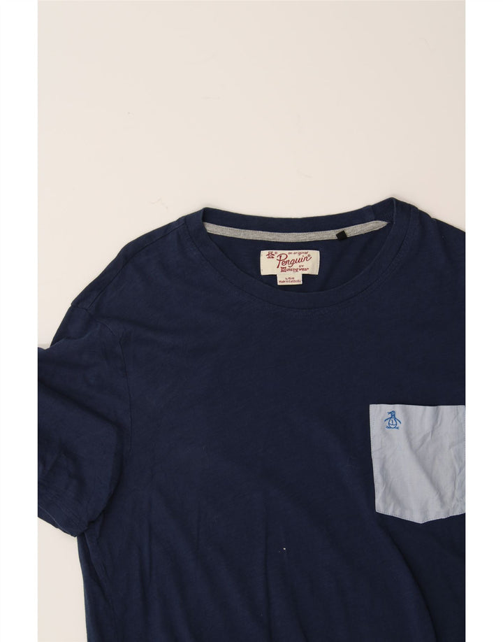 PENGUIN Mens T-Shirt Top Large Navy Blue Vintage Penguin and Second-Hand Penguin from Messina Hembry 