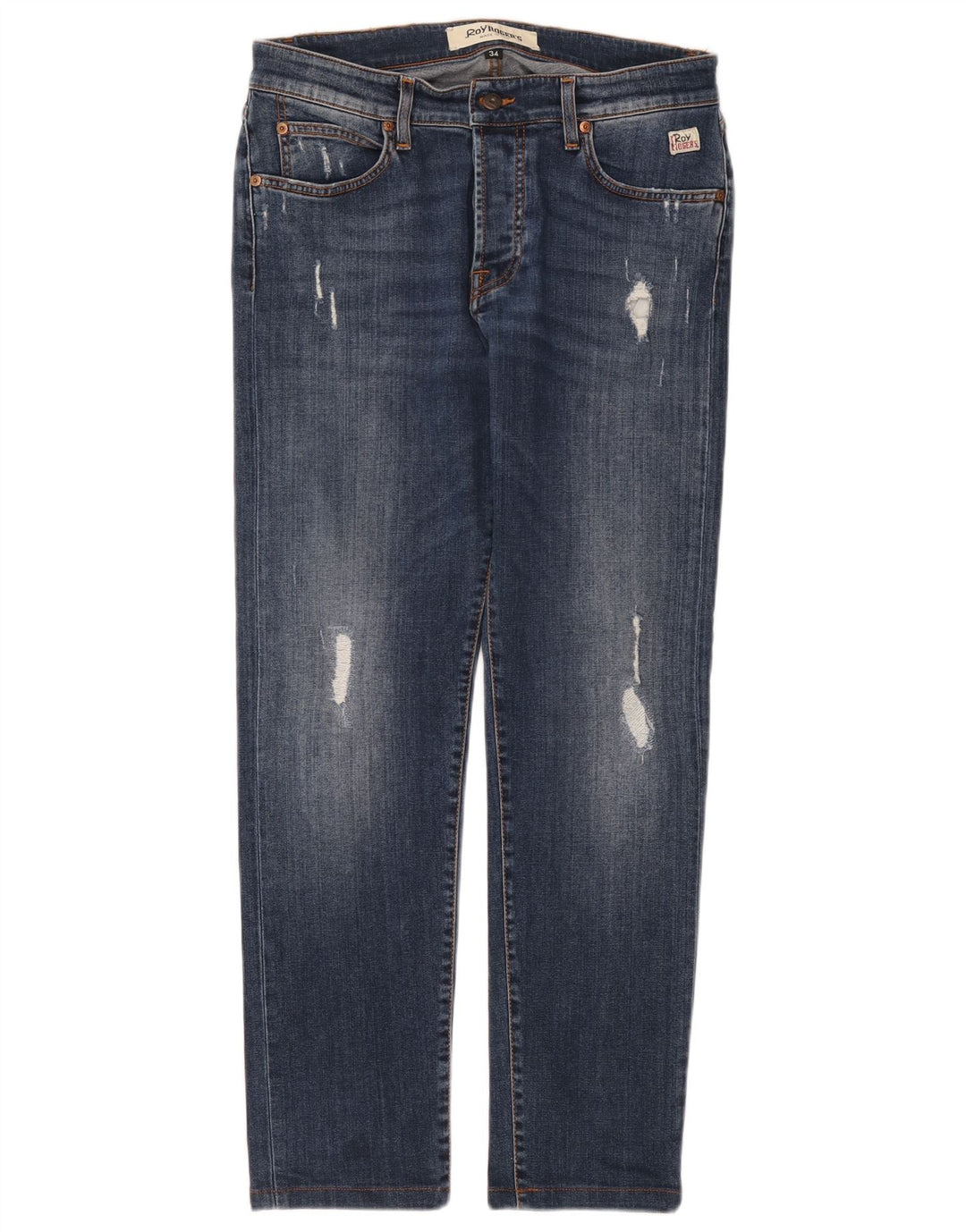 Blugi slim pentru bărbați Roy Rogers Distressed W34 L29 Bumbac albastru