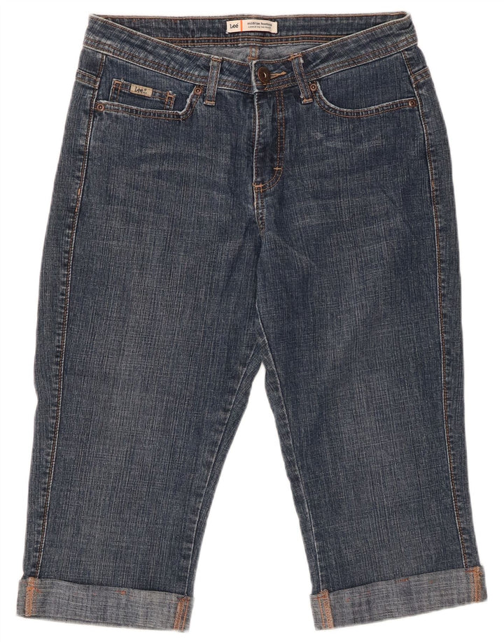 Blugi Capri LEE pentru femei cu talie medie US 8 Medium W29 Bumbac albastru