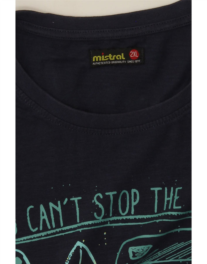 Tricou grafic pentru bărbați Mistral Top 2XL Bleumarin