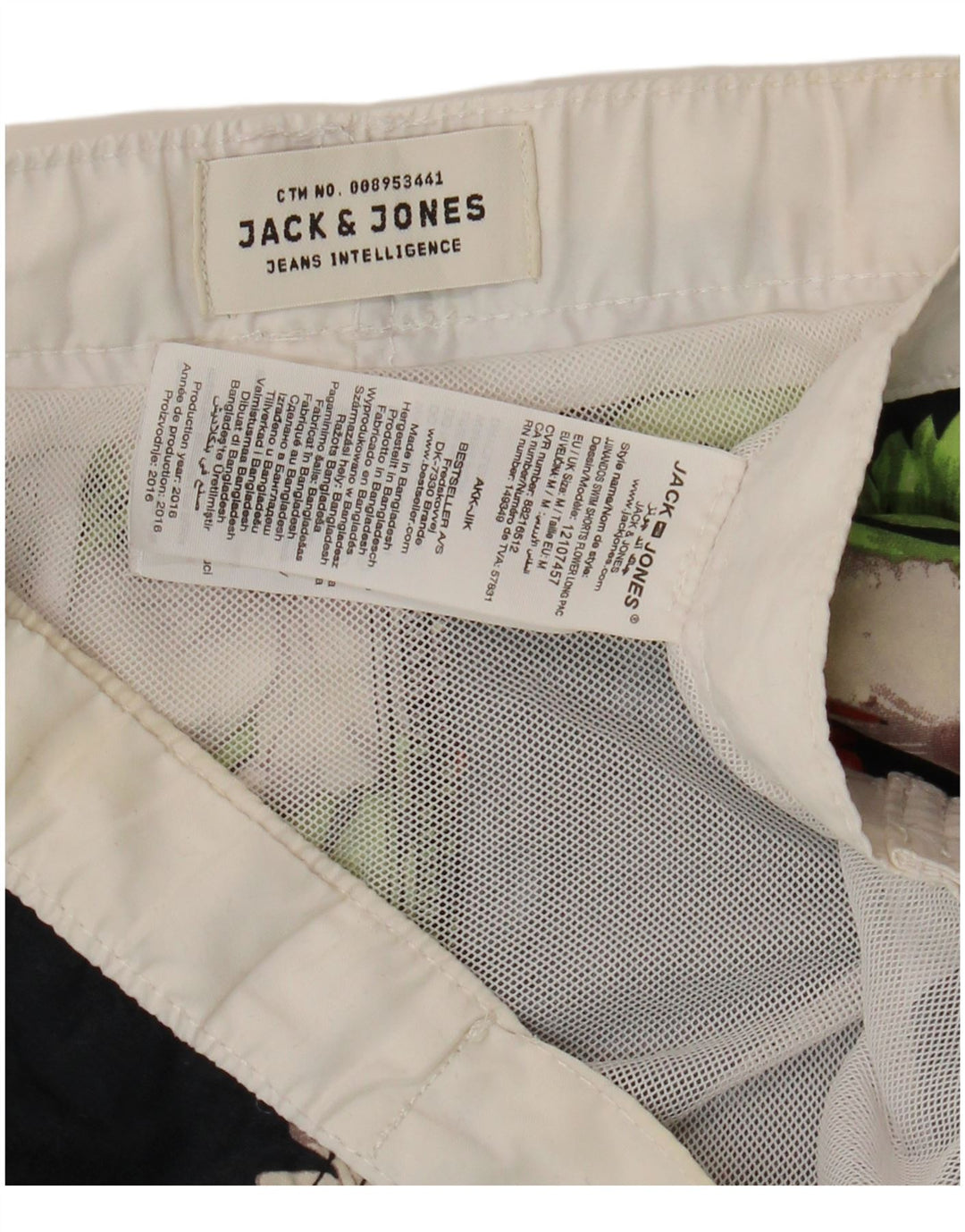JACK & JONES Pantaloni scurți de înot pentru bărbați Poliester floral negru mediu