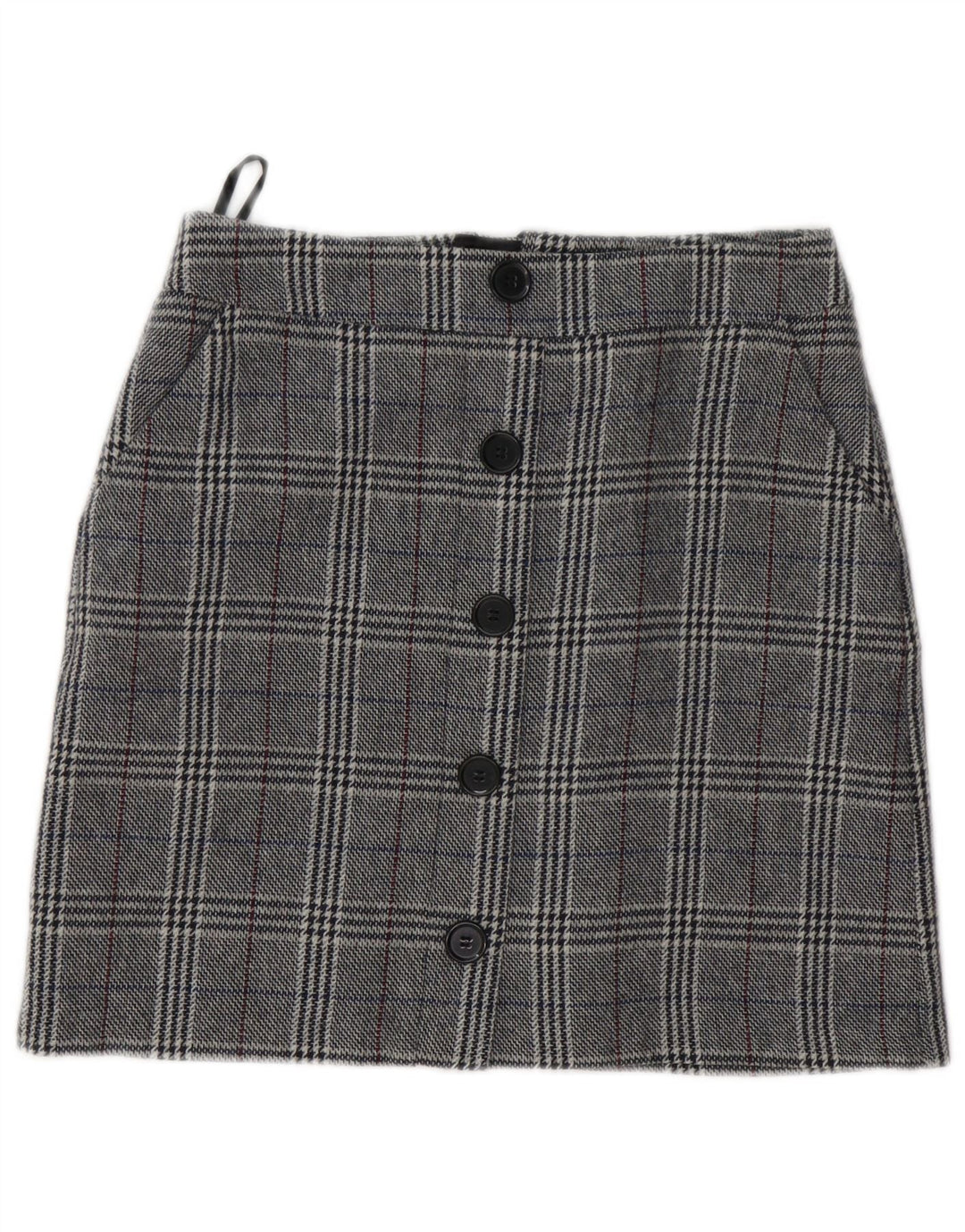 Fusta mini pentru femei Marks & Spencer UK 8 Small W28 Gri Houndstooth Acrilic