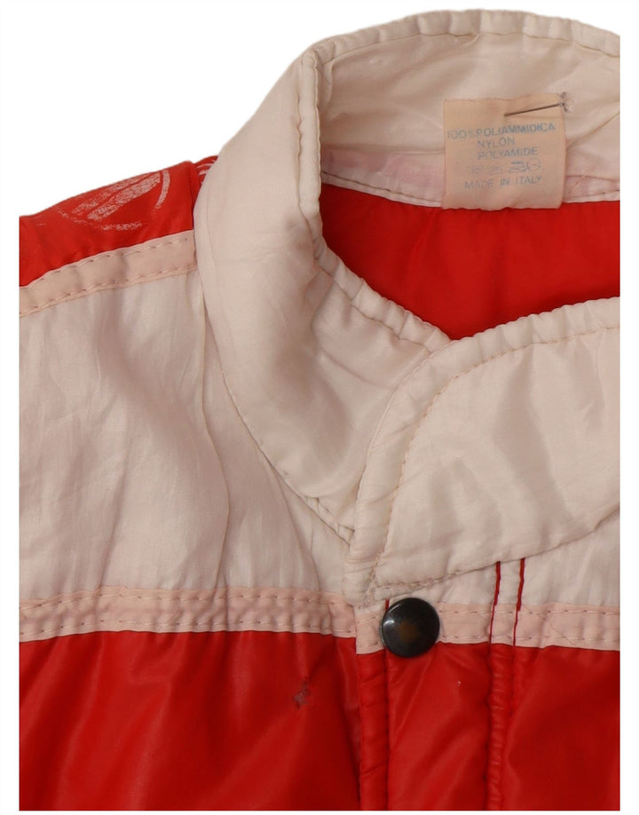Gilet căptușit pentru bărbați vintage UK 36, roșu mic, poliamidă color bloc