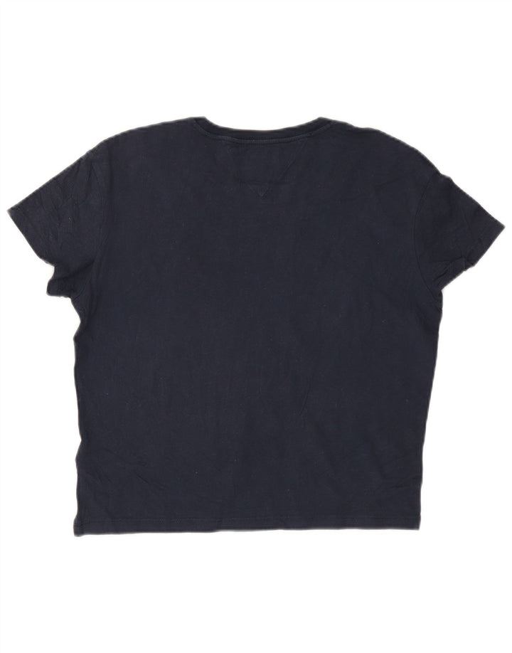 TOMMY HILFIGER Tricou grafic supradimensionat pentru femei Top UK 10 Small Bleumarin