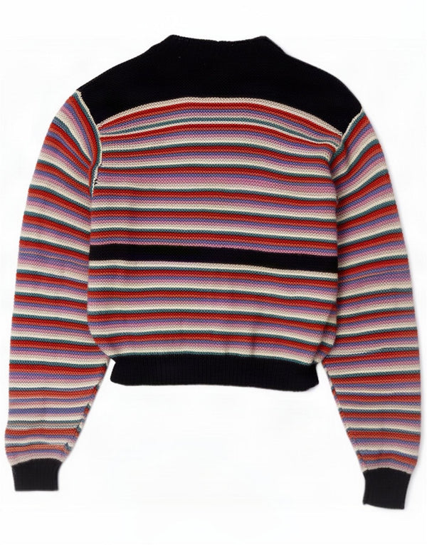 Vintage Womens Cardigan Pulover UK 14 Medium Multicolor Striped