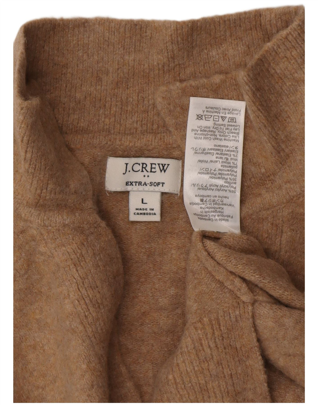 J. CREW Pulover cu gât polo supradimensionat pentru femei UK 16 Maro mare