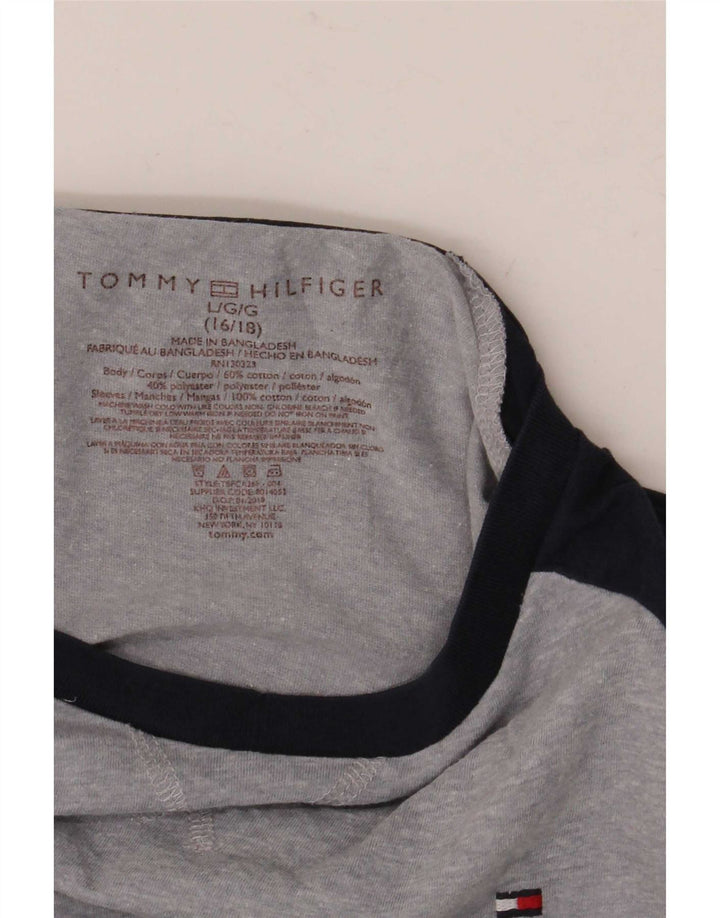 Top pentru băieți Tommy Hilfiger cu mânecă lungă 15-16 ani, mare, gri, color block