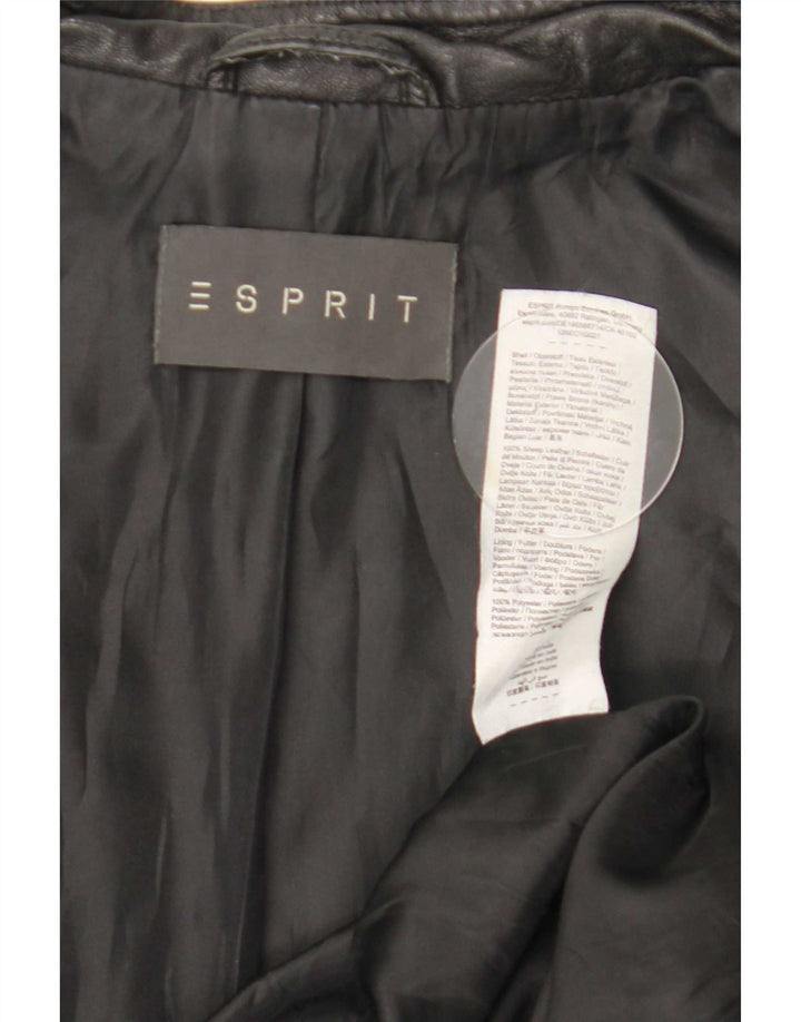 Jachetă Racer din piele pentru femei Esprit UK 16, mare, neagră