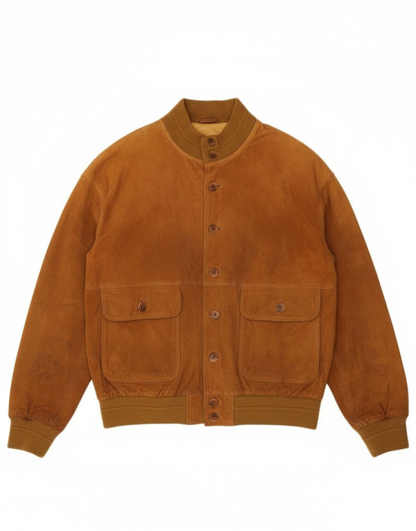 Bomber vintage pentru bărbați din piele intoarsa IT 52 XL din piele bej