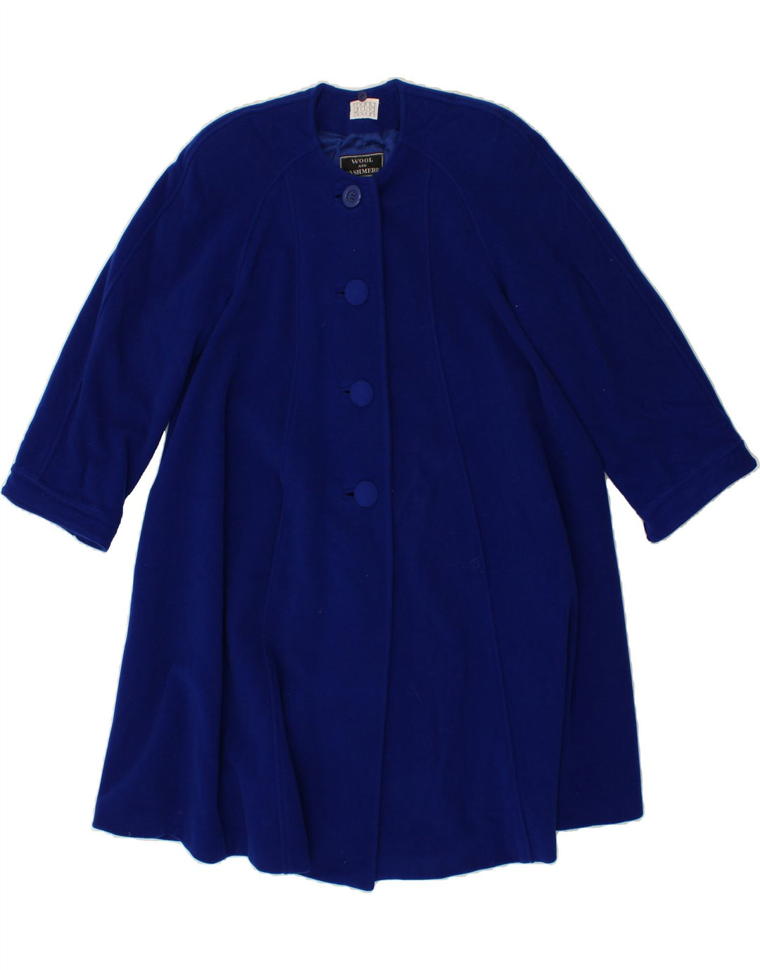 MARIA GRAZIA SEVERI Womens Overcoat UK 14 Large Blue Wool Vintage Maria Grazia Severi and Second-Hand Maria Grazia Severi from Messina Hembry 