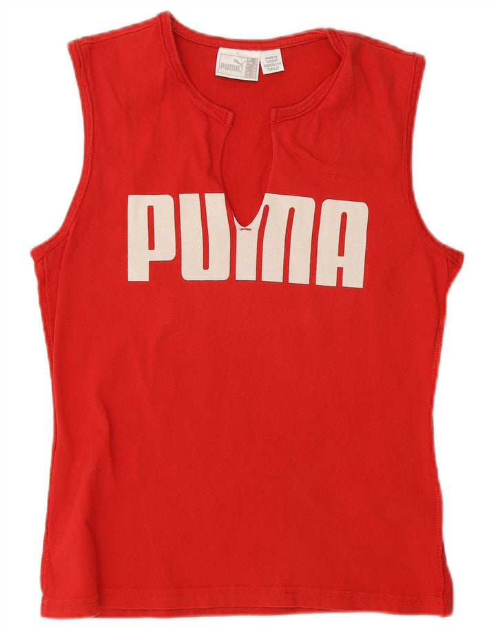 Top cu vestă grafică pentru femei Puma UK 10 Small Red Bumbac