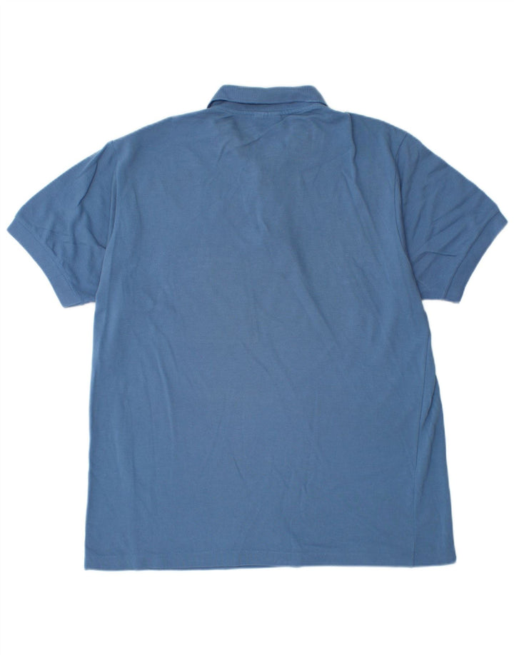 Tricou polo Lacoste pentru bărbați, mărimea 4, bumbac albastru mediu