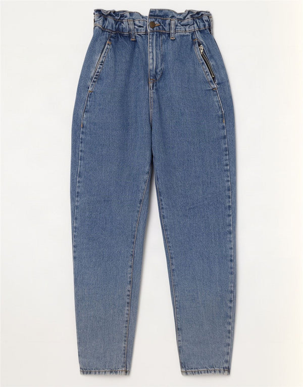 Blugi conici cu talie înaltă pentru femei Zara EU 32 2XS L22 L25 Bumbac albastru